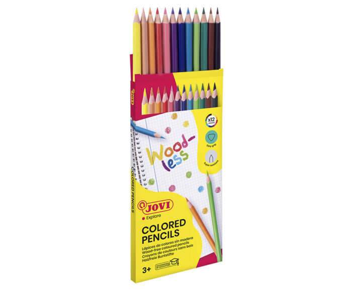 JV270 BOITE DE 12 CRAYONS DE COULEURS TRIANGUL WOODLESS EN RESINE – Image 4