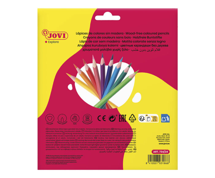 WOODLESS COLORES PENCILS Etui 24 crayons triangulaires sans bois. Couleurs assorties – Image 3