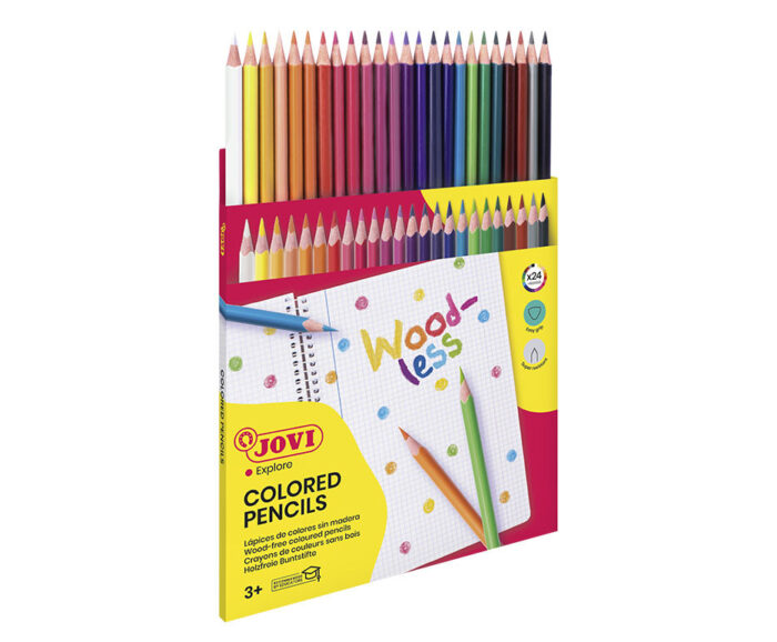 WOODLESS COLORES PENCILS Etui 24 crayons triangulaires sans bois. Couleurs assorties – Image 2