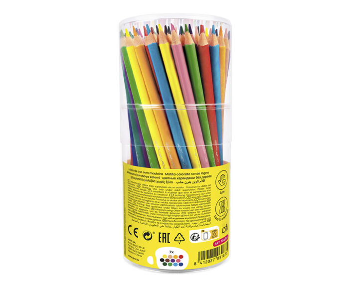 JV272 POT 84 CRAYONS DE COULEURS TRIANGULAIRES WOODLESS EN RESINE – Image 4