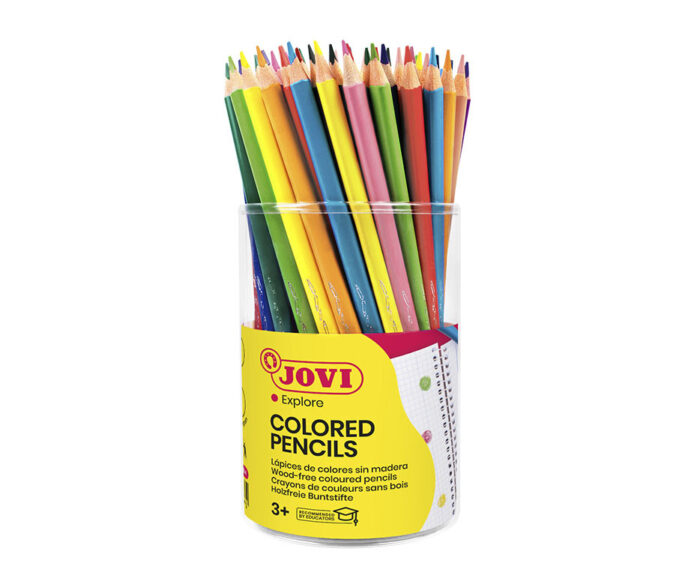 JV272 POT 84 CRAYONS DE COULEURS TRIANGULAIRES WOODLESS EN RESINE – Image 3