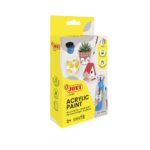 JV174 BOITE DE 6 POTS PEINTURE ACRYLIQUE -  55 ML DE COULEURS ASSORTIES  + PINCEAU