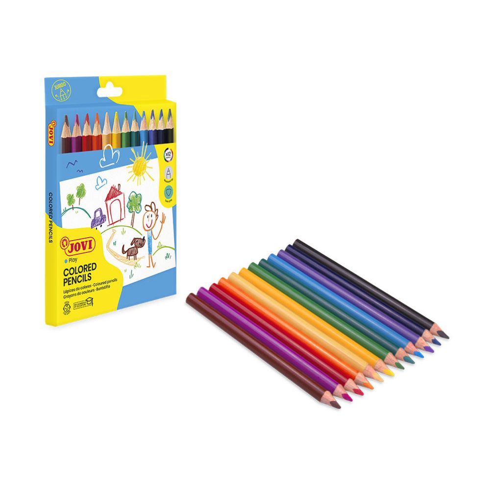 JV20 BOITE DE 12 CRAYONS COULEUR MAXI TRIANG EN BOIS JV20 BOITE DE 12 CRAYONS COULEUR MAXI TRIANG EN BOIS – Image 1