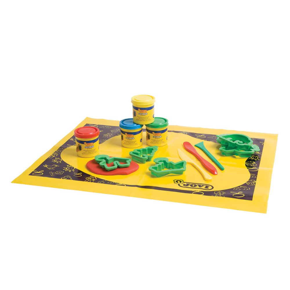 JV233 SEAU COMPRENANT 4 POTS DE 50GRS PATE A MODELER DOUCE + ACCESSOIRES DE MODELAGE +1 TAPIS JV233 SEAU COMPRENANT 4 POTS DE 50GRS PATE A MODELER DOUCE + ACCESSOIRES DE MODELAGE +1 TAPIS – Image 1