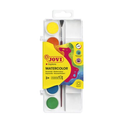 JV41 -  6 GODETS AQUARELLES  22mm + PINCEAU
