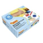 PLASTILINA BABY KIT SCOLAIRE AVEC 4X3 TAMPONS BOIS POUR PÂTE A MODELER ASSORTIS