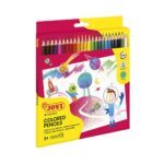 JV19 BOITE DE  24 CRAYONS COULEUR EN BOIS