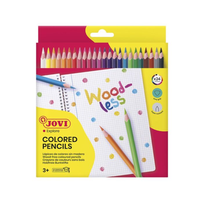 WOODLESS COLORES PENCILS Etui 24 crayons triangulaires sans bois. Couleurs assorties – Image 1