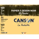 CS80 POCHETTE DE 12FEUILLES  MI-TEINTES® 24X32 160G  NOIR 425