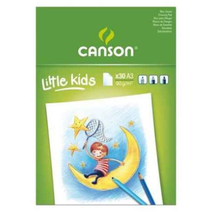 CS62 BLOC ENFANT 2 ANS+ 30 FEUILLES DESSIN BLANC CANSON A2 90 Grs 42x59,4cm – Image 1