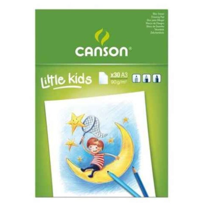 CS61 BLOC ENFANT 2 ANS+ 30 FEUILLES DESSIN BLANC CANSON A3 90 Grs – Image 1