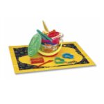 JV67 SEAU COMPRENANT 4 PAINS DE PATE AMODELER  DE 50 GRS + 6 EMPORTES-PIÈCES + 3 OUTILS + 1 TAPIS.
