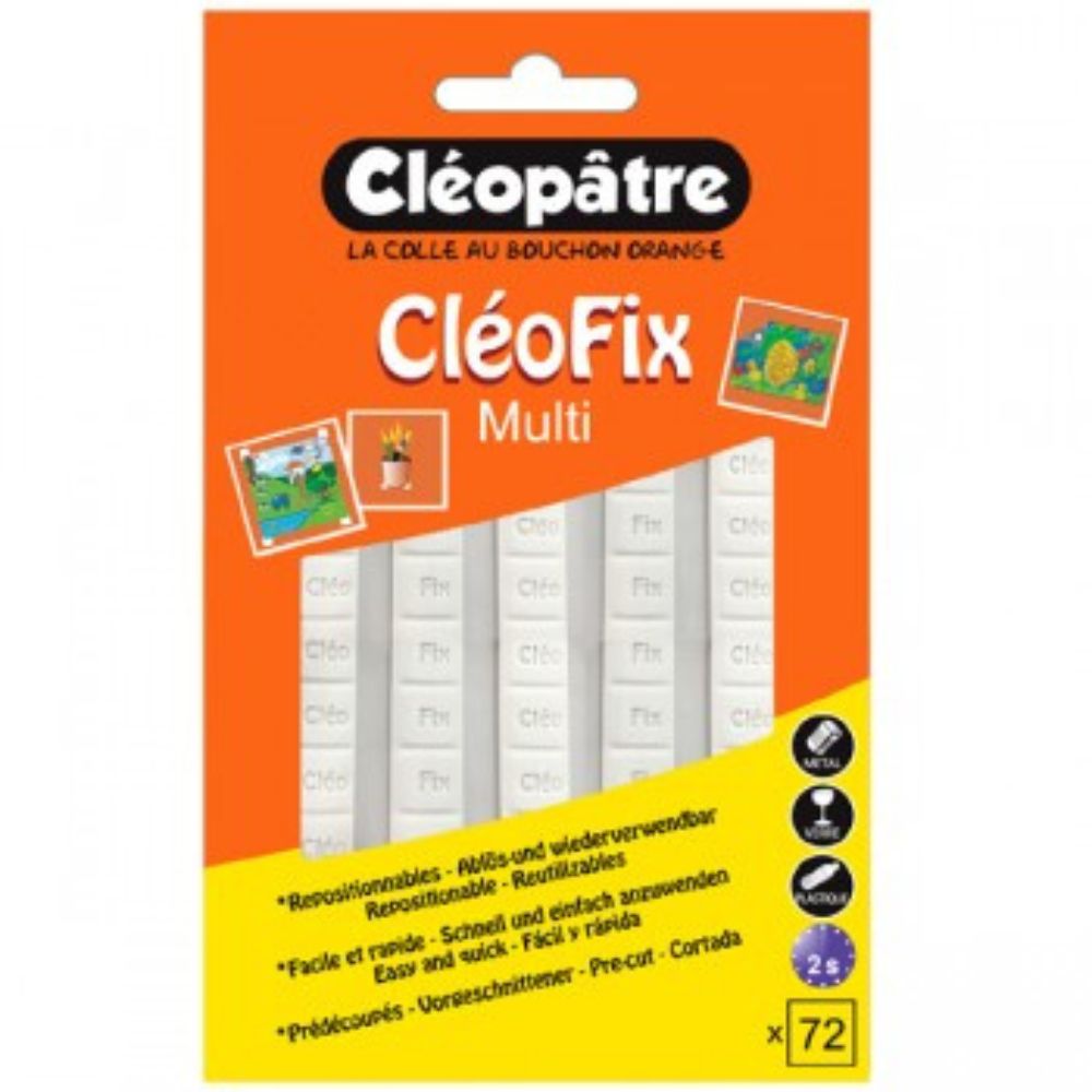 bes(12) PAQUET DE 72 PASTILLES BLANCHES REPOSITIONNABLES CLÉOFIX CP96 CLÉOPÂTRE – Image 1