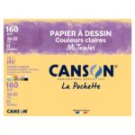 POCHETTE 12 FEUILLES DESSIN COULEUR MI- TEINTE CLAIRES CANSON® 160 Grs 24 X 32 cm