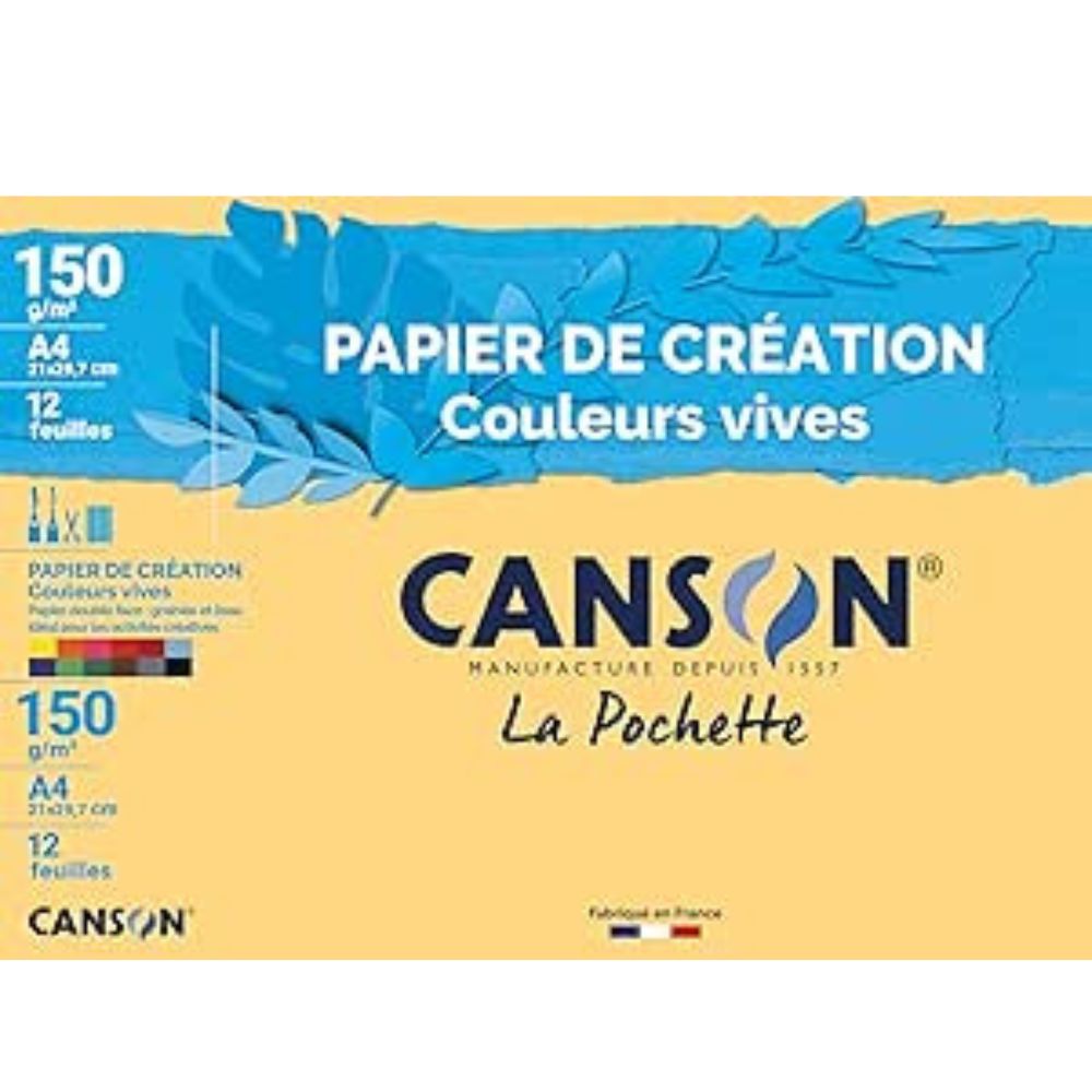 canson(3) CS81 POCHETTE 8 FEUILLES DESSIN COULEUR MI-TEINTE VIVES 160 Grs A3 – Image 1