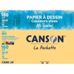 CS15 POCHETTE DE 12 FEUILLES DESSINCOULEUR MI-TEINTE VIVES CANSON 160Grs 24X32 cm